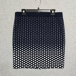 Tommy Hilfiger Pencil Skirt Size 8 Navy Polka Dot Knee Length Womens